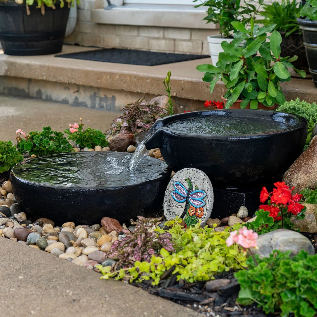 Spillway Bowl And Basin Fountain Kit - Iron Ore - 19" / 21" Dia (49 / 52 cm)