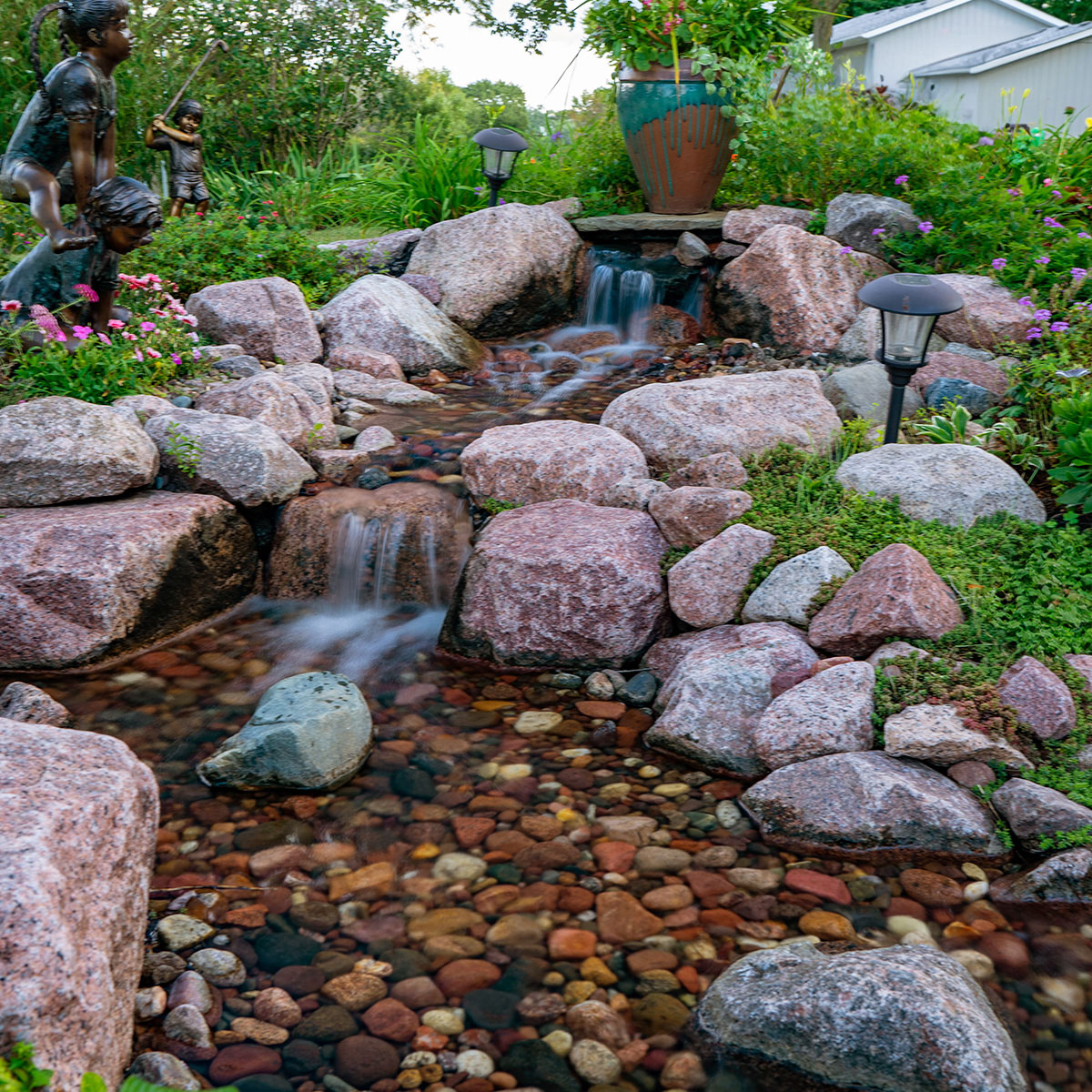 Medium Pondless Waterfall Kit 16' Stream w / SLD 4000 - 7000 Adjustable Flow Pond Pump