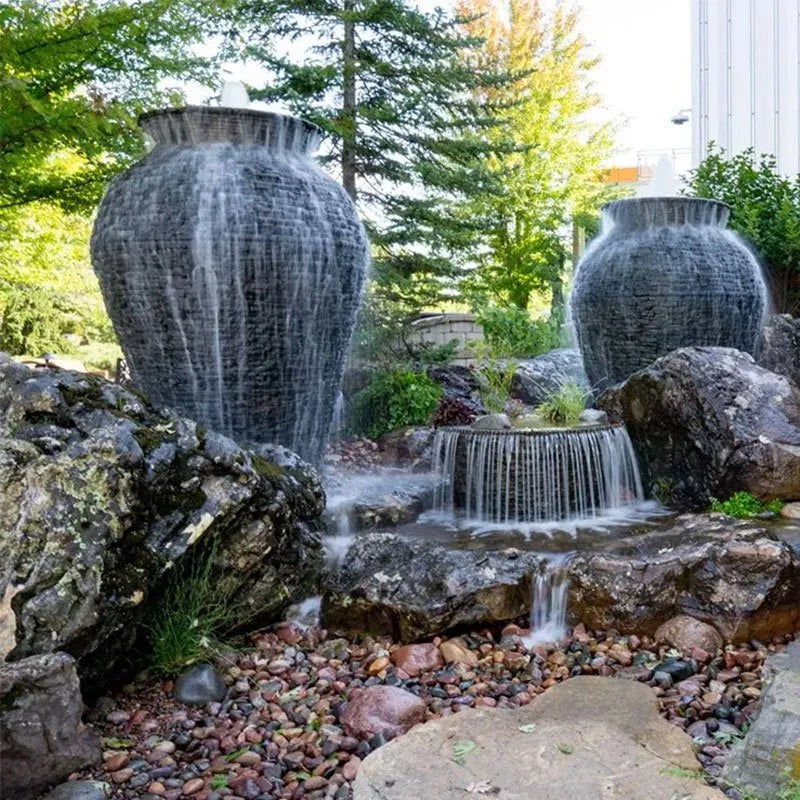 Stacked Slate Urn - 8' H (2.44 m)