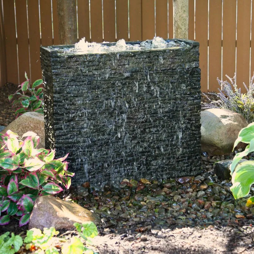 Stacked Slate Wall Base - Straight - 26" H (66 cm)