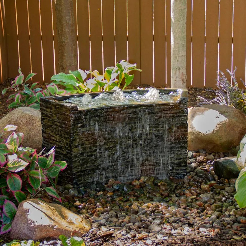 Stacked Slate Wall Base - Curved - 13" H (33 cm)