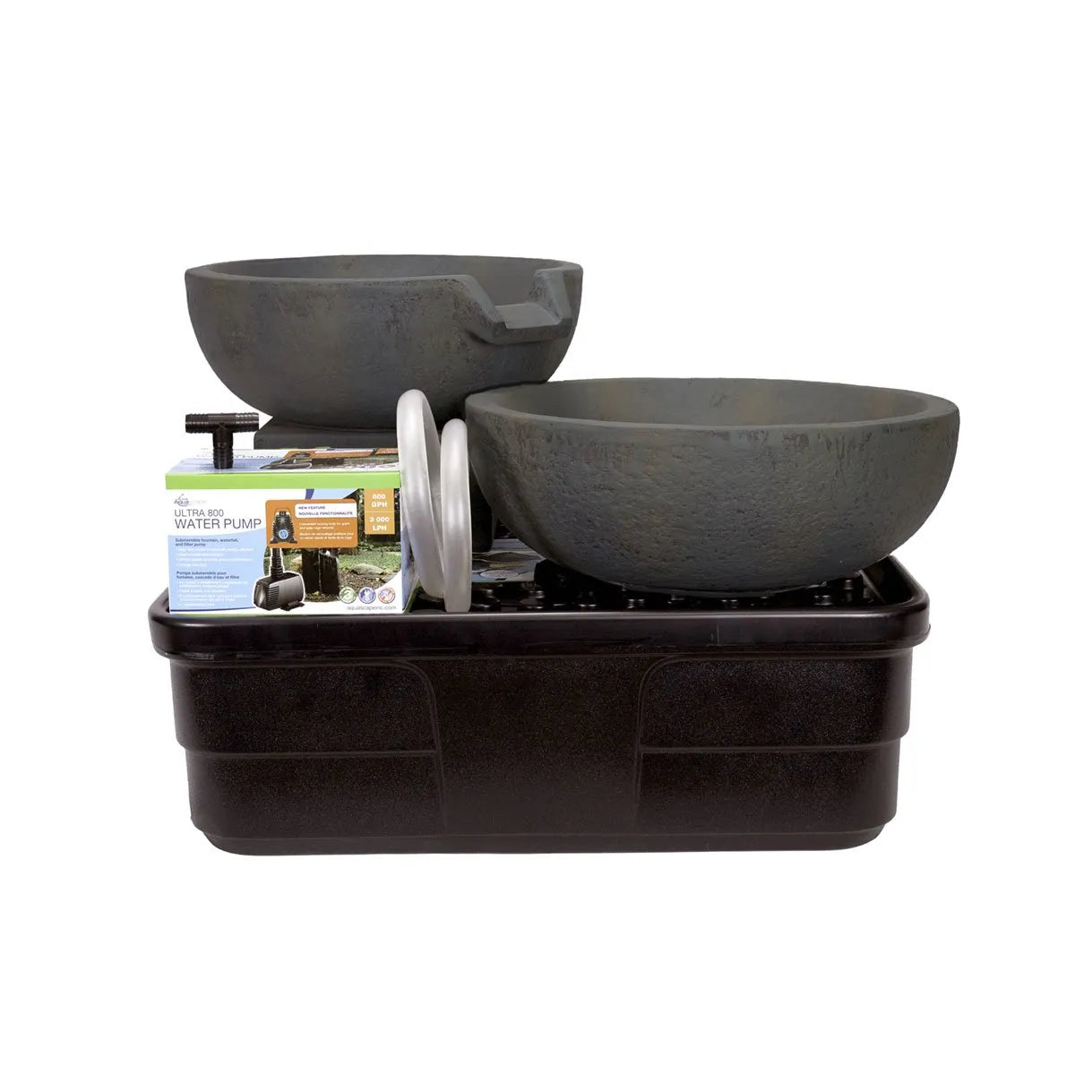 Spillway Bowl And Basin Fountain Kit - Iron Ore - 19" / 21" Dia (49 / 52 cm)
